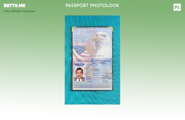 Шаблон за изглед на фотографија од пасош на САД во модерен стил